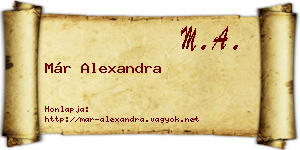 Már Alexandra névjegykártya